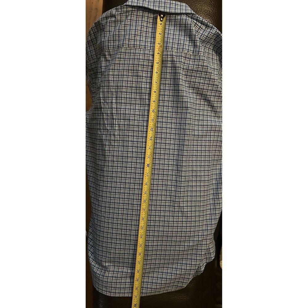 Bugatchi Button Down Shirt Mens Size XL Blue Plaid Flip Cuff NO Size Tag - Picture 9 of 11